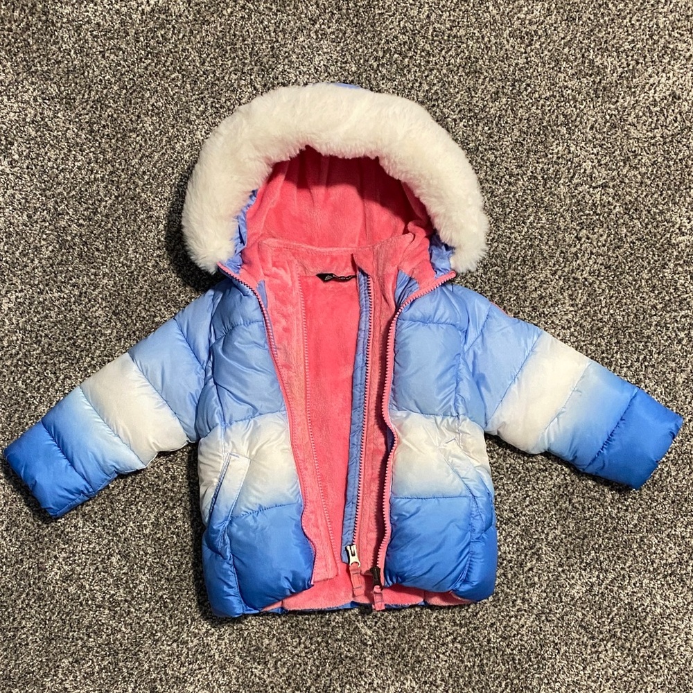 Snozu Kids Puffer Jacket - Blue and Pink